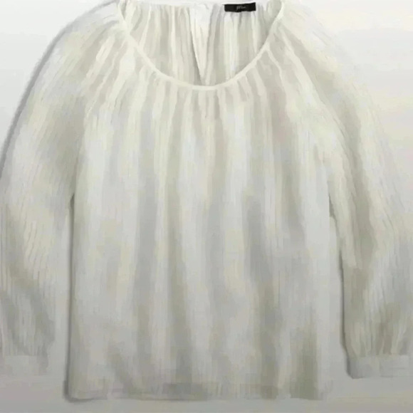 J. Crew Women's Tie-Back Top in Shadow Stripe Ivory - Picture 1 of 6